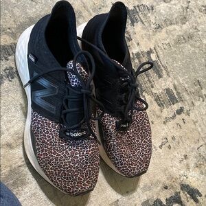 New Balance Brown and Black Sneakers with Animal Print